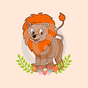Lion cute vector illustration seamless pattern