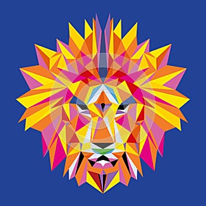 Lion design low poly pop art effect. Vector illustration