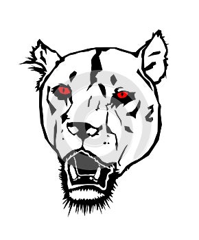 Lion face illustration ~