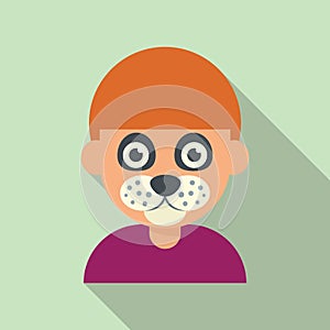 Lion face painting icon flat vector. Kid mask