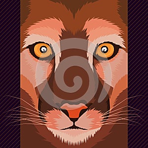Lion face pop art portrait animal print premium vector