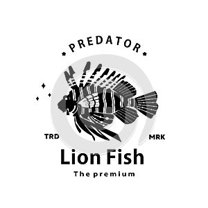 lion fish logo vector outline silhouette art icon