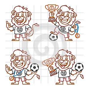 Lion Footballer Doodle Part 1