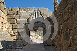 The Lion Gate of Mycenae - an archaeological site near Mykines in Argolis