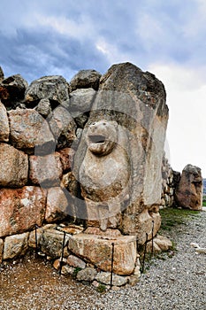 The Lion Gate in the south west of Hattusa, also known as Hattusha, is an ancient city located near modern Bogazkale in the Corum