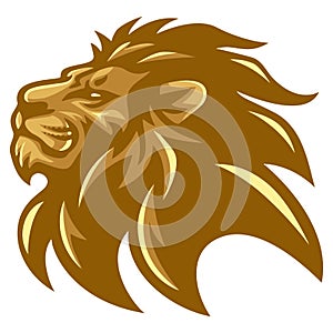 Lion Gold Logo Vector Design Template