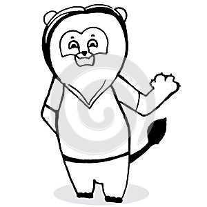 Lion hand drawn roughly