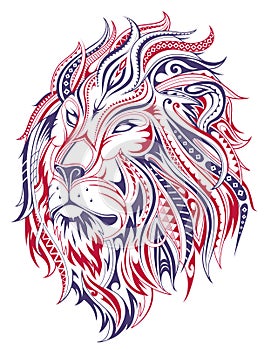 Lion head as decorative tattoo design