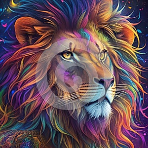 lion head with background, Artistic lion image photo