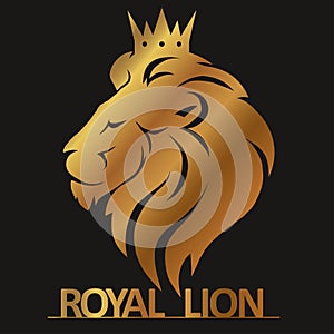 Lion head with crown logo