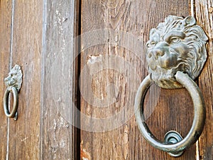 Lion Head Door Knocker.