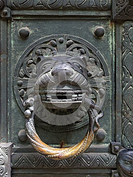 Lion head doorknocker historic ornament