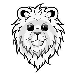 Lion head face logo silhouette black icon tattoo mascot hand drawn lion king silhouette animal