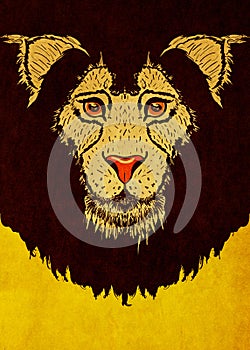 Lion head grunge design