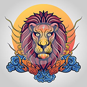 Lion head icon logo. Vector