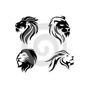 lion head icon logo vector design