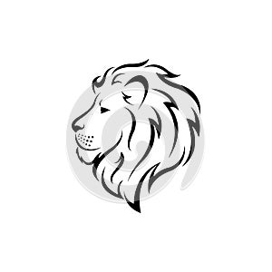 lion head icon logo vector design template photo