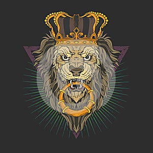 Lion head illustration vector graphic
