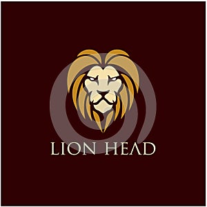 Lion head logo design with a Dashing face Vector Template Illustration