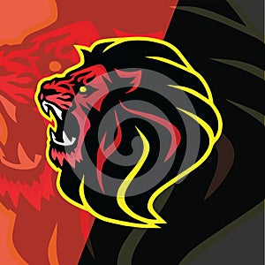 Lion Head Logo Roaring Esports Sport Mascot Design Template Vector