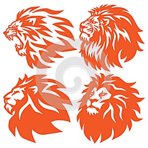 Lion Head Logo Set Collection. Ultimate Premium Design Vector Illustration Icons