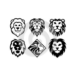 Lion Head Logo Template, Lion Strong and Gallant Face