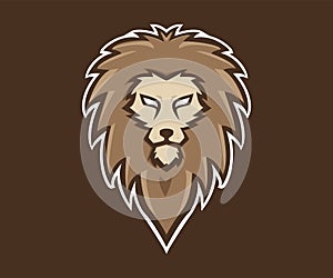 Lion head logo template vector icon illustration style