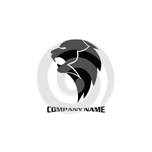 Lion head logo vector, creative graphic illustration design photo
