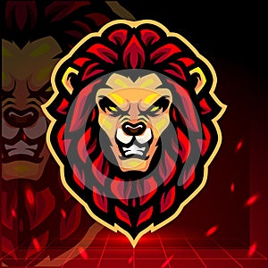 Lion head mascot. esport logo design
