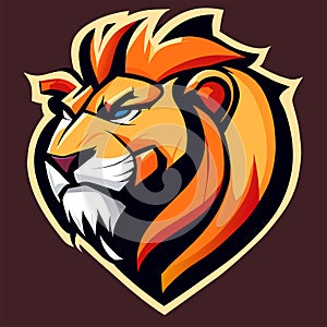 Lion head mascot logo design vector illustration. Mascot template for sport team. generative AI