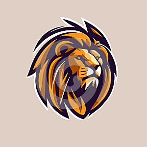 Lion head mascot logo design vector template. Creative illustration of lion head mascot for sport team