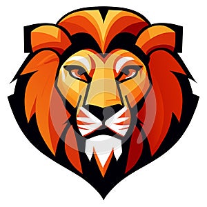 Lion head mascot logo. Lion head icon vector isolated on white background Generative AI