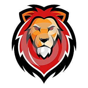 Lion head mascot logo vector art photo