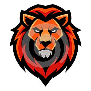 Lion head mascot logo vector art photo