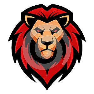 Lion head mascot logo vector art photo