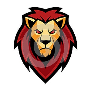 Lion head mascot logo vector art photo