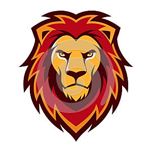 Lion head mascot logo vector art photo