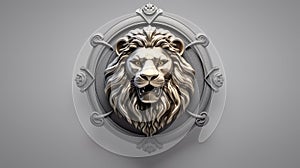 Lion Head Medallion 3D Emblem