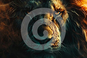 A lion head portrait