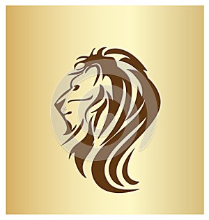 Lion head portrait icon vector