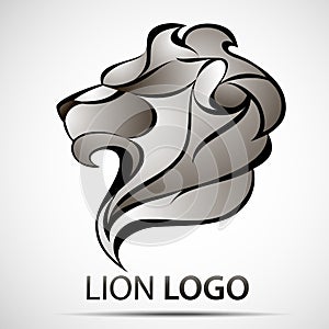 Lion head profile logo. Stock vector illustration