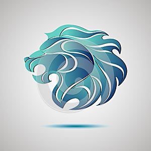 Lion head profile logo. Stock vector
