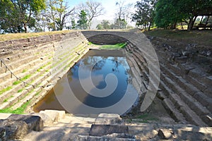 Lion Head Reservoir beside Secondt pillared causeway of Preah Vihear Temple, Cambodia