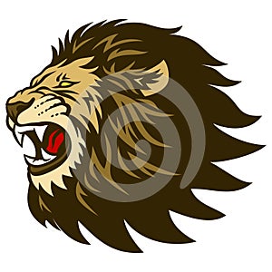 Lion Head Roar Logo Esport Mascot Design Vector