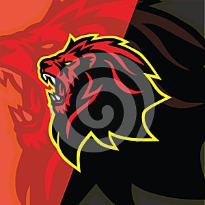 Lion Head Roaring Logo Vector Esports Sports Mascot Design Template