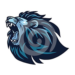 Lion Head Roaring Logo Vector Mascot Design photo