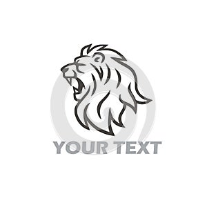 Lion Head Roaring Vector Logo Template