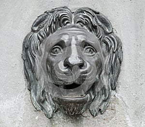 Lion head sculpture