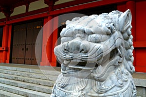 Lion head sculpture in Japan