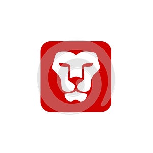 Lion head with square vector
